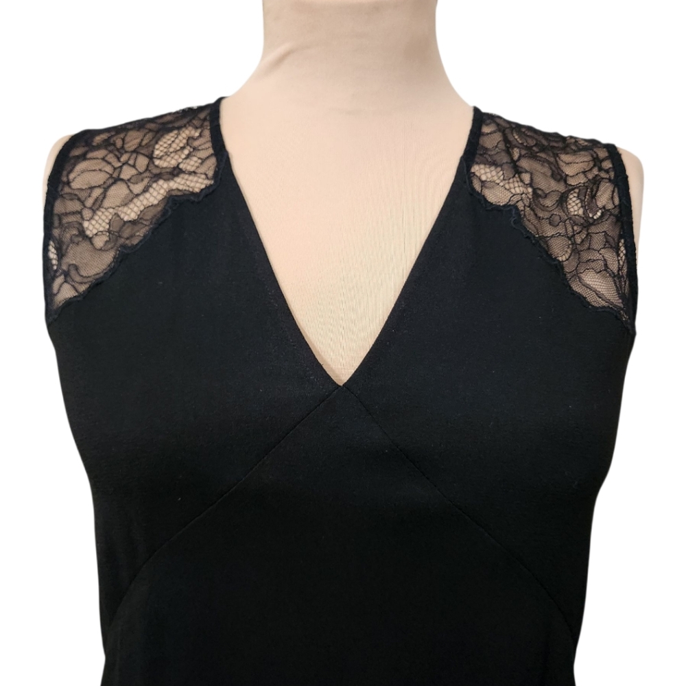 ALLSAINTS "Prism" Black Lace Trimmed Mini Dress - Size 4 - Picture 5 of 15